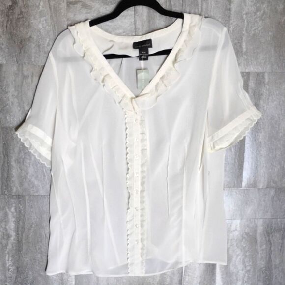 Women's Lane Bryant Button Front Baby Doll Top Size 14/16 NWT - Picture 1 of 7